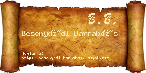 Besenyődi Barnabás névjegykártya